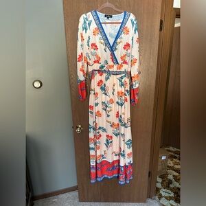Long Sleeve Printed Maxi Dress